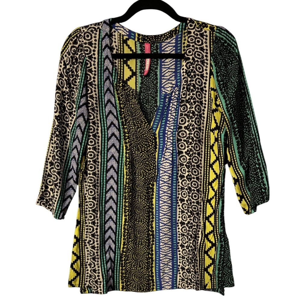 Plenty by Tracy Reese Anthropologie Multi-Color Geometric Tribal‎ Print Medium